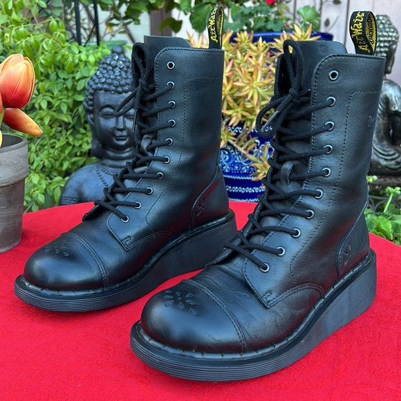 🏴󠁧󠁢󠁥󠁮󠁧󠁿 Dr. Martens MIE Daisy 3A33 Y2K Cutout Wedge Platform Boots UK 5 - Picture 13 of 17